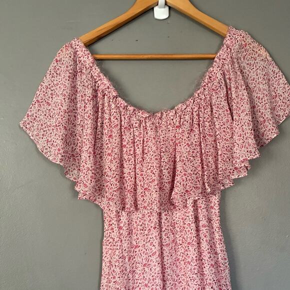 LOVESHACKFANCY Floral Silk Maxi Dress Whimsigoth Western Romantic Fairy XS 2 - Picture 4 of 9